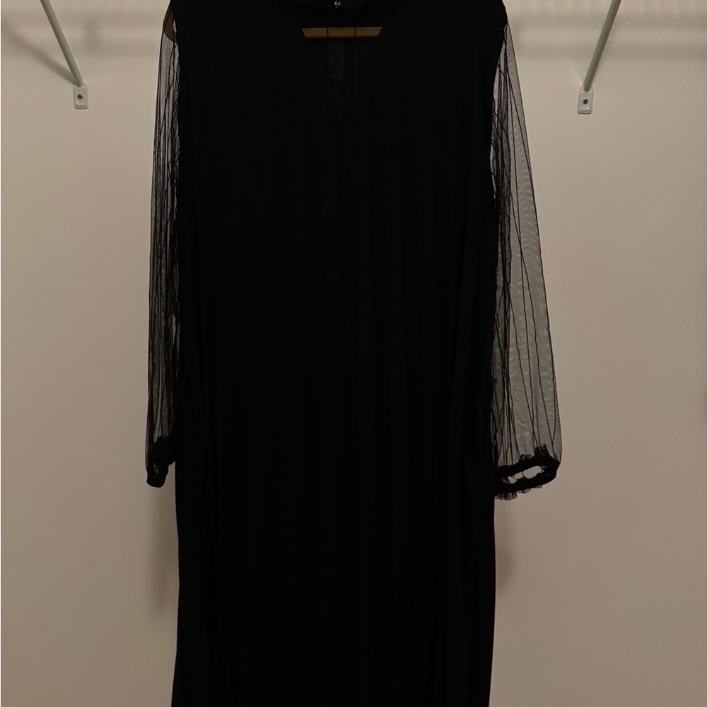 Ricki Cherr Women’s Maternity Midi Dress with Bishop Sheer Sleeves Size XL (16)